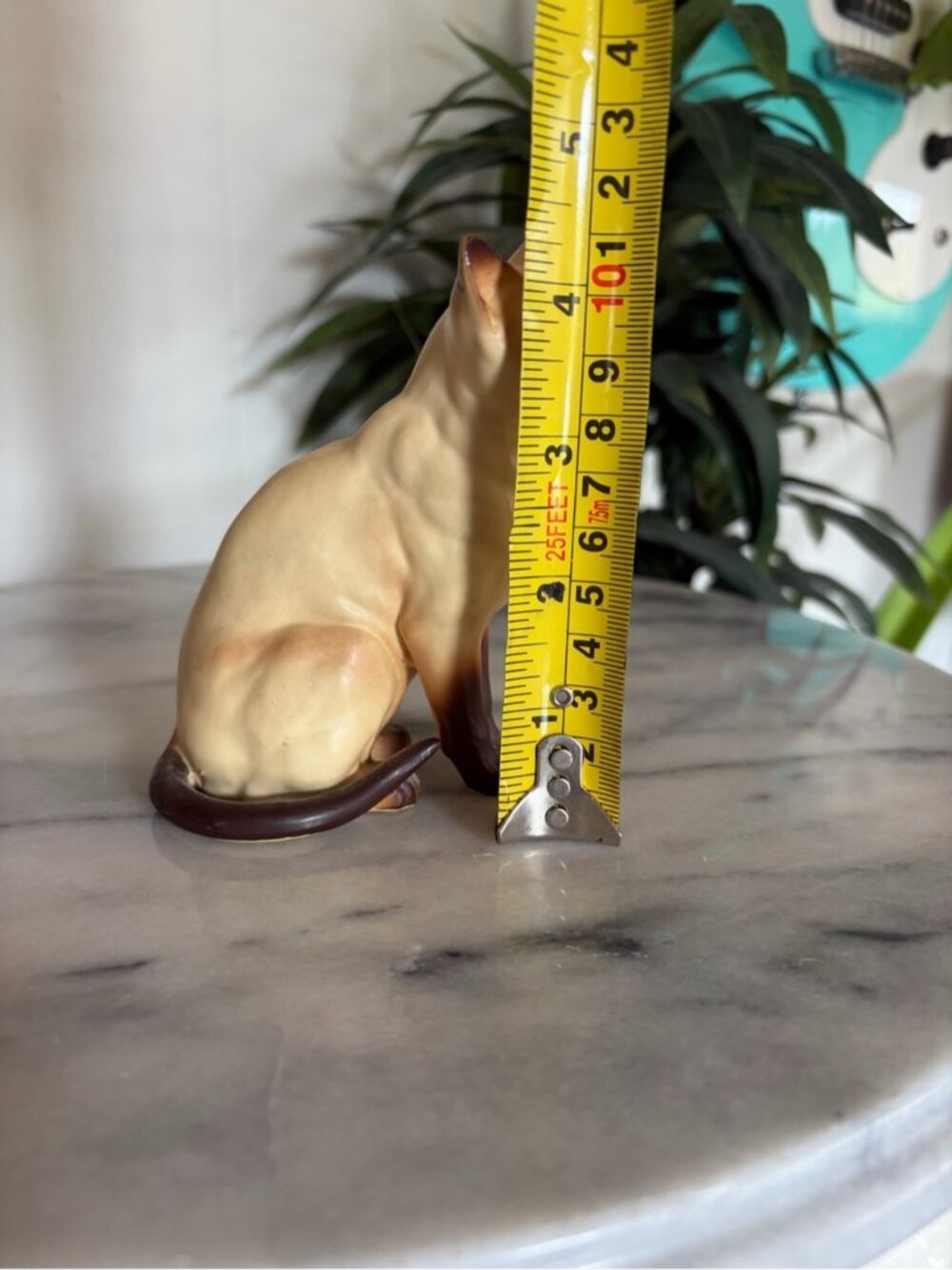 Vintage Siamese Cat Sculpture Blue Eyes Figurine Cats Art Trinket mcm Japan 60s - Picture 5 of 9